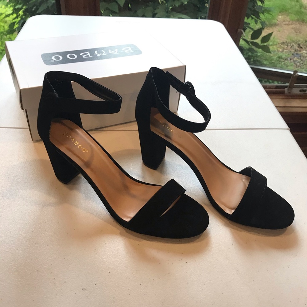 Black Heeled Sandals -Bamboo